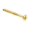 Prime-Line Wood Screw, Flat Head, Phillips Drive #6 X 1-1/4in Solid Brass 25PK 9034767